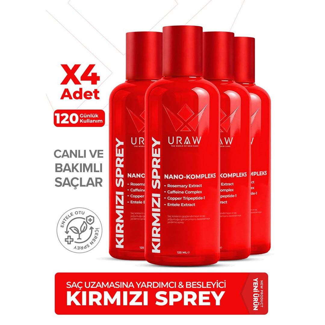 Entele Kırmızı Sprey 4'lü Fırsat Paketi ( Carry Şampuan Hediyeli )