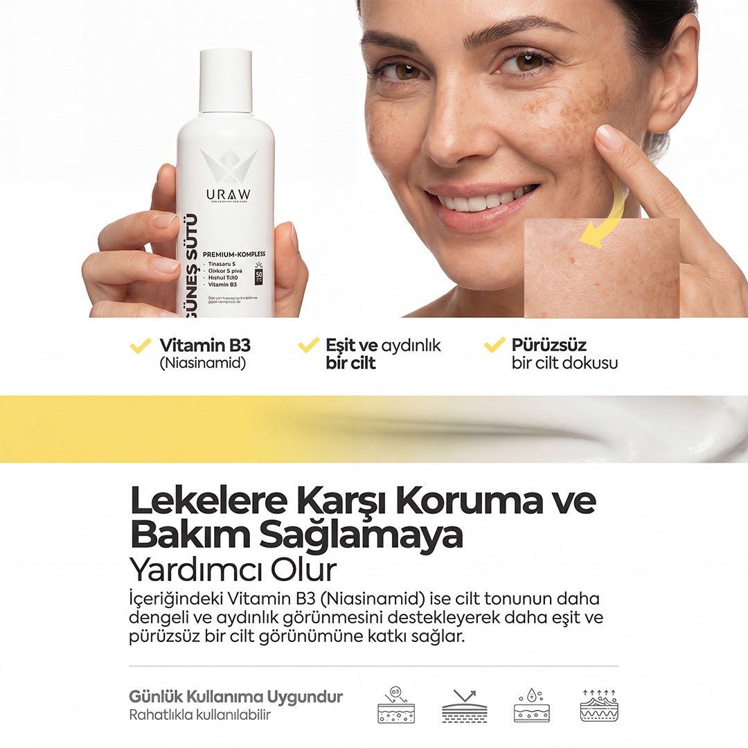 Güneş Sütü Sprey 50 SPF+ Gözenek Sıkılaştırıcı ve Leke Karşıtı (PDRN+ İçerikli Premium Bakım)