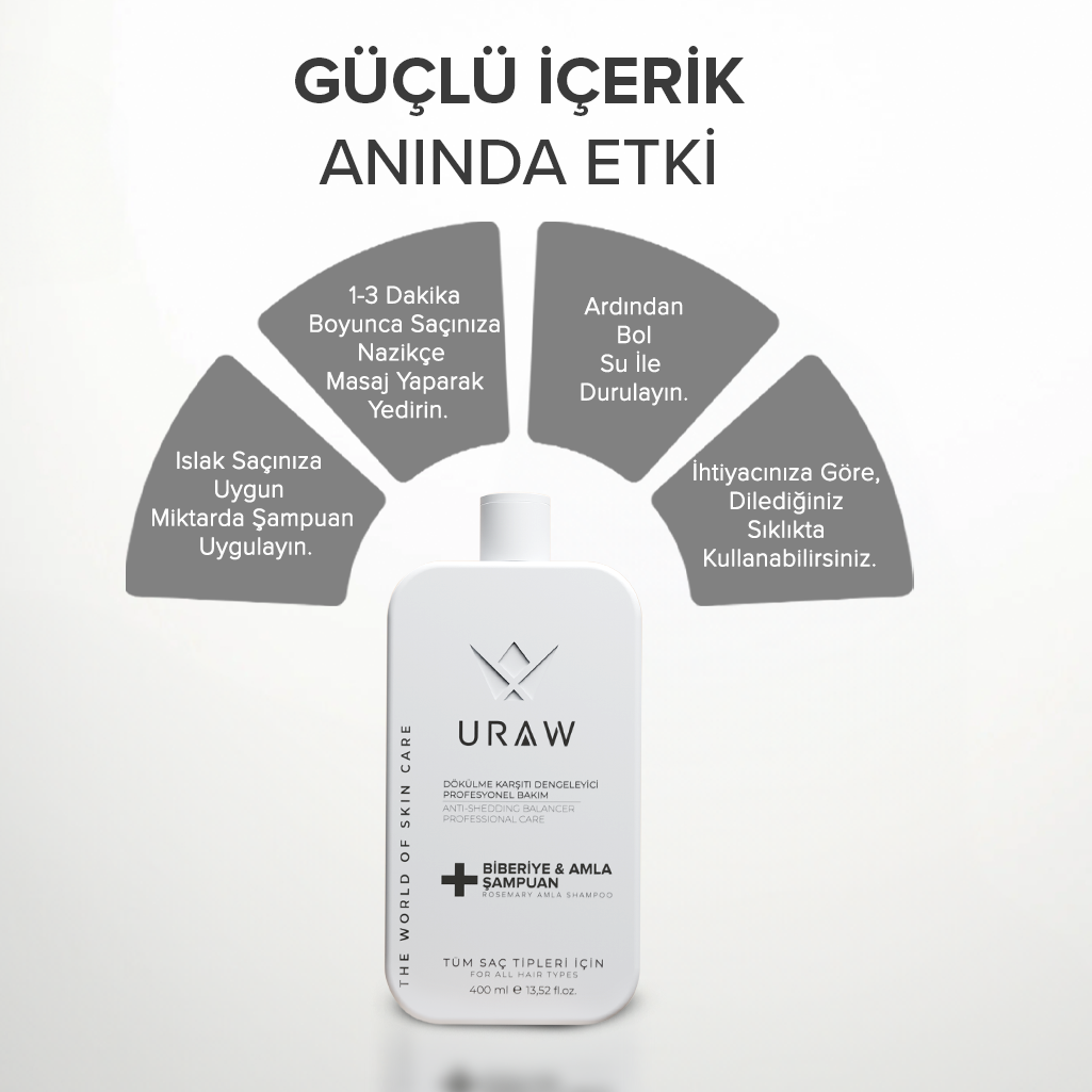 URAW Biberiye ve Amla Özlü Saç Bakım Şampuanı