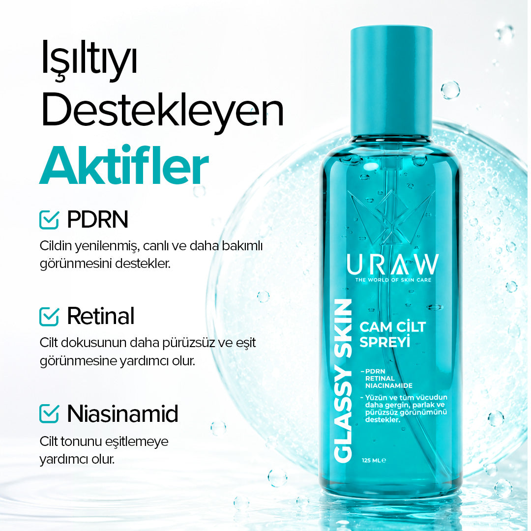 Cam Cilt Spreyi | Glassy Skin | Cam Cilt Görünümü Veren PDRN + Retinal + Niacinamide İçeren Cilt Yenileyici Bakım Spreyi 125ML
