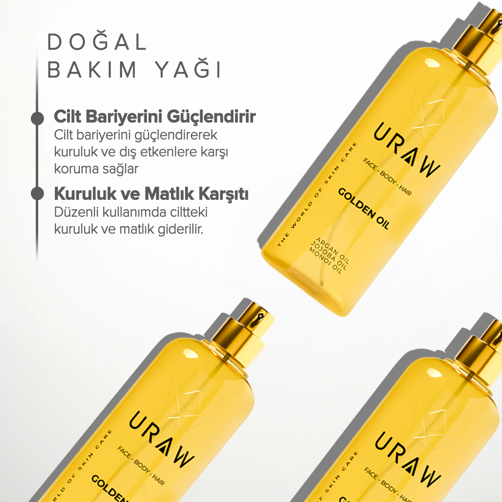 Golden Oil Bitkisel Yağ Kompleksi – Cilt ve Saç İçin Yoğun Nem ve Bakım