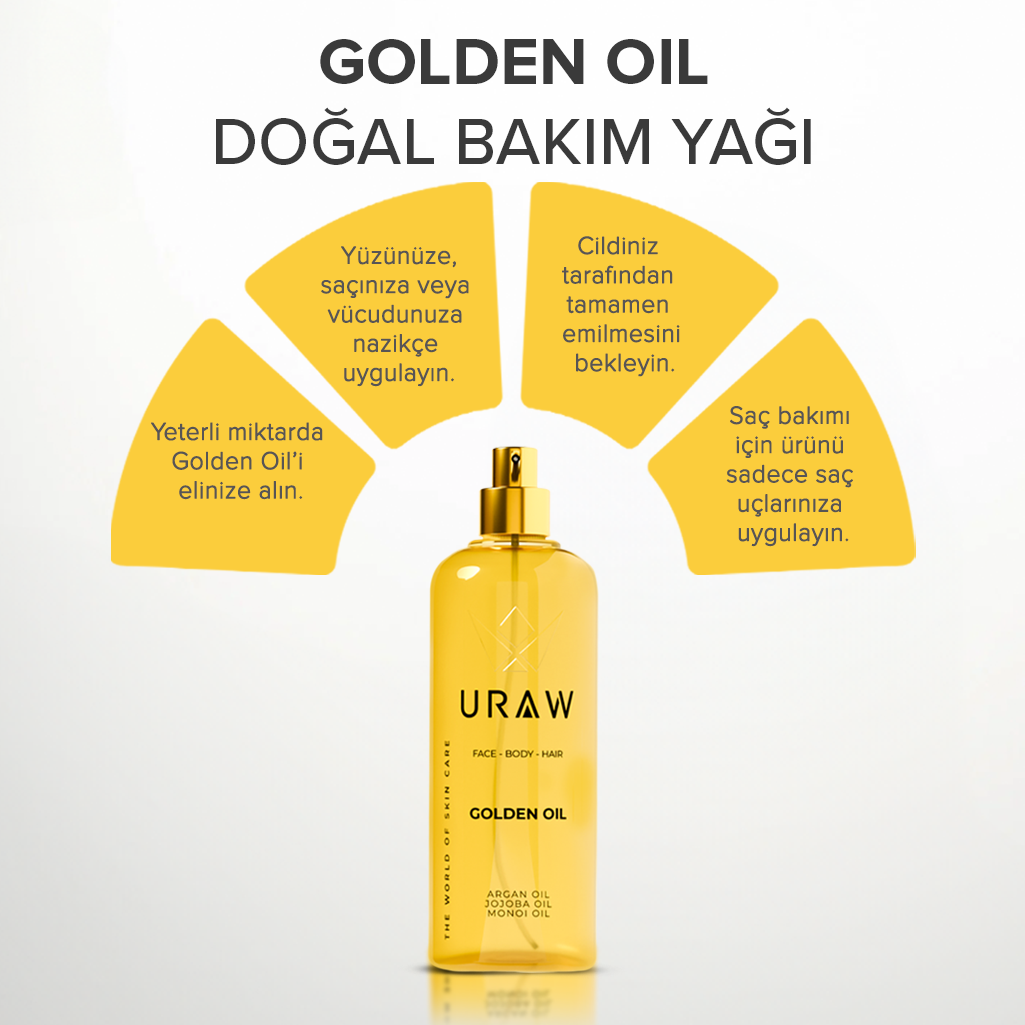 Golden Oil Bitkisel Yağ Kompleksi – Cilt ve Saç İçin Yoğun Nem ve Bakım
