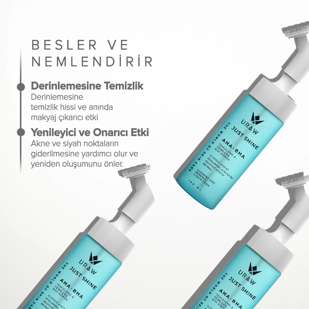 Just Shine ( Arındırıcı Ve Makyaj Temizleyici Slikon Başlıklı Cilt Köpüğü )