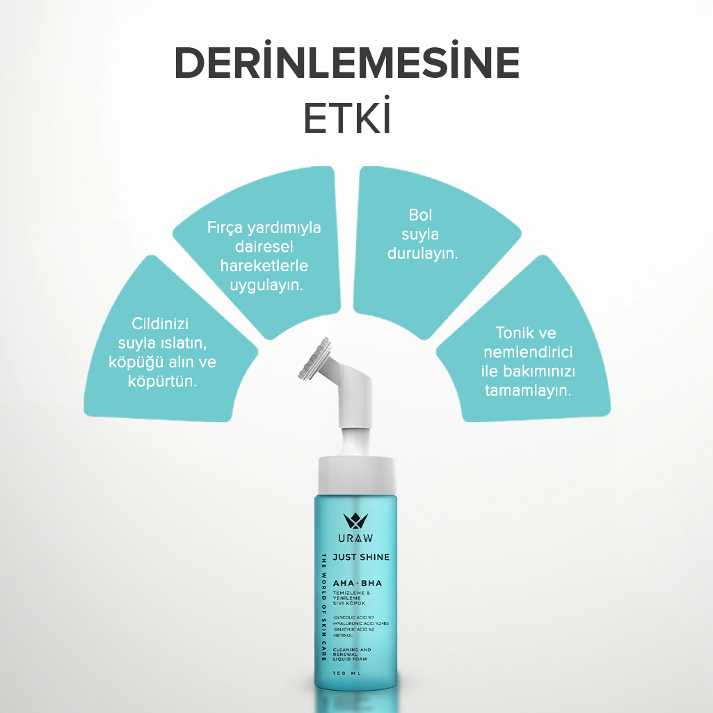 Just Shine ( Arındırıcı Ve Makyaj Temizleyici Slikon Başlıklı Cilt Köpüğü )