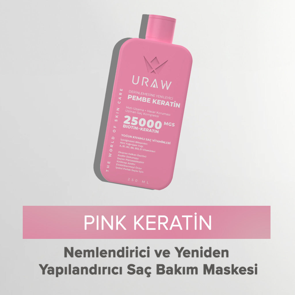 Pink Keratin ( Nemlendirici ve Yeniden Yapılandırıcı Saç Bakım Maskesi )