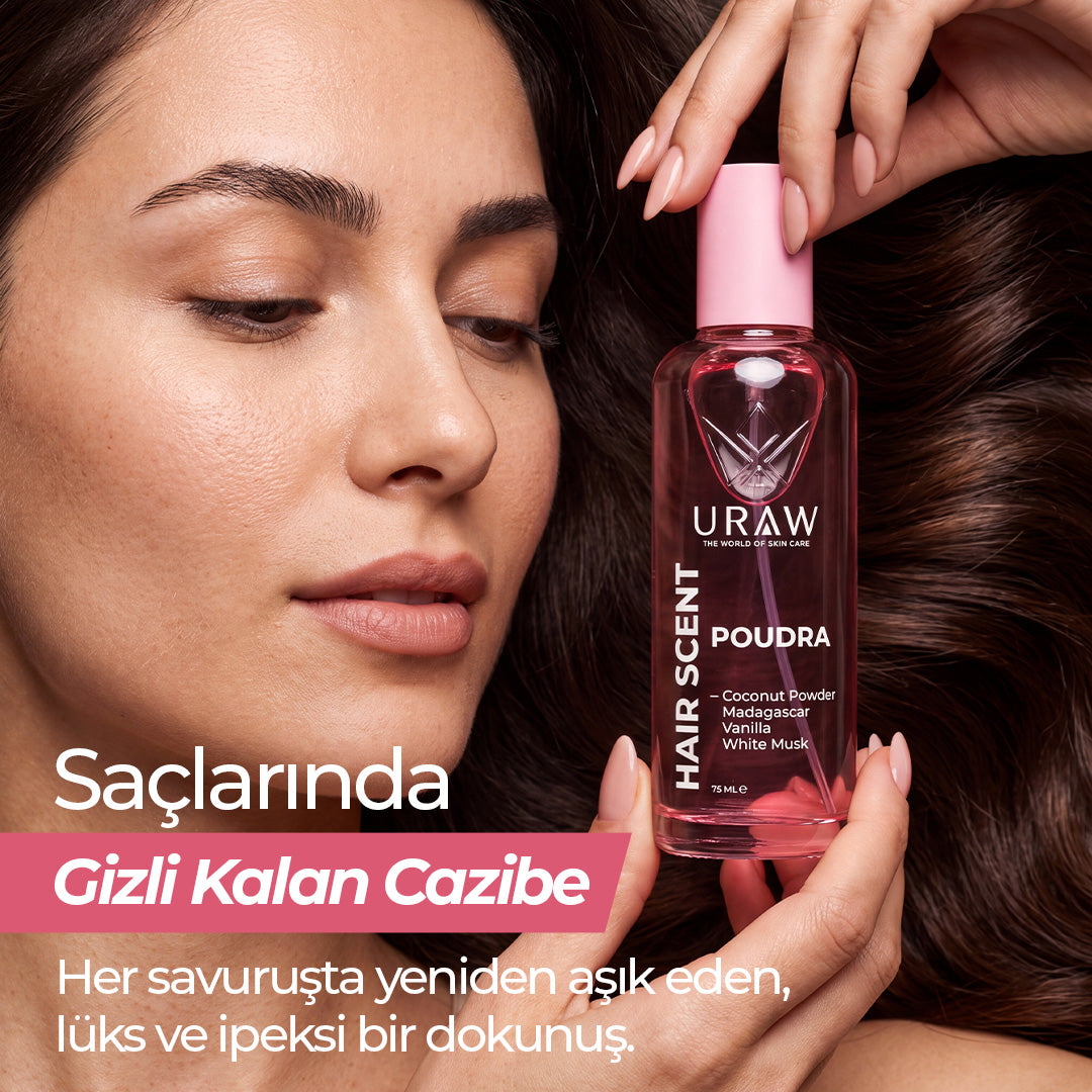 Poudra Hair Scent | Saç Bakım Parfümü | Hindistan Cevizi, Madagaskar Vanilyası ve Beyaz Misk Notalı Saç Parfümü 75 ML
