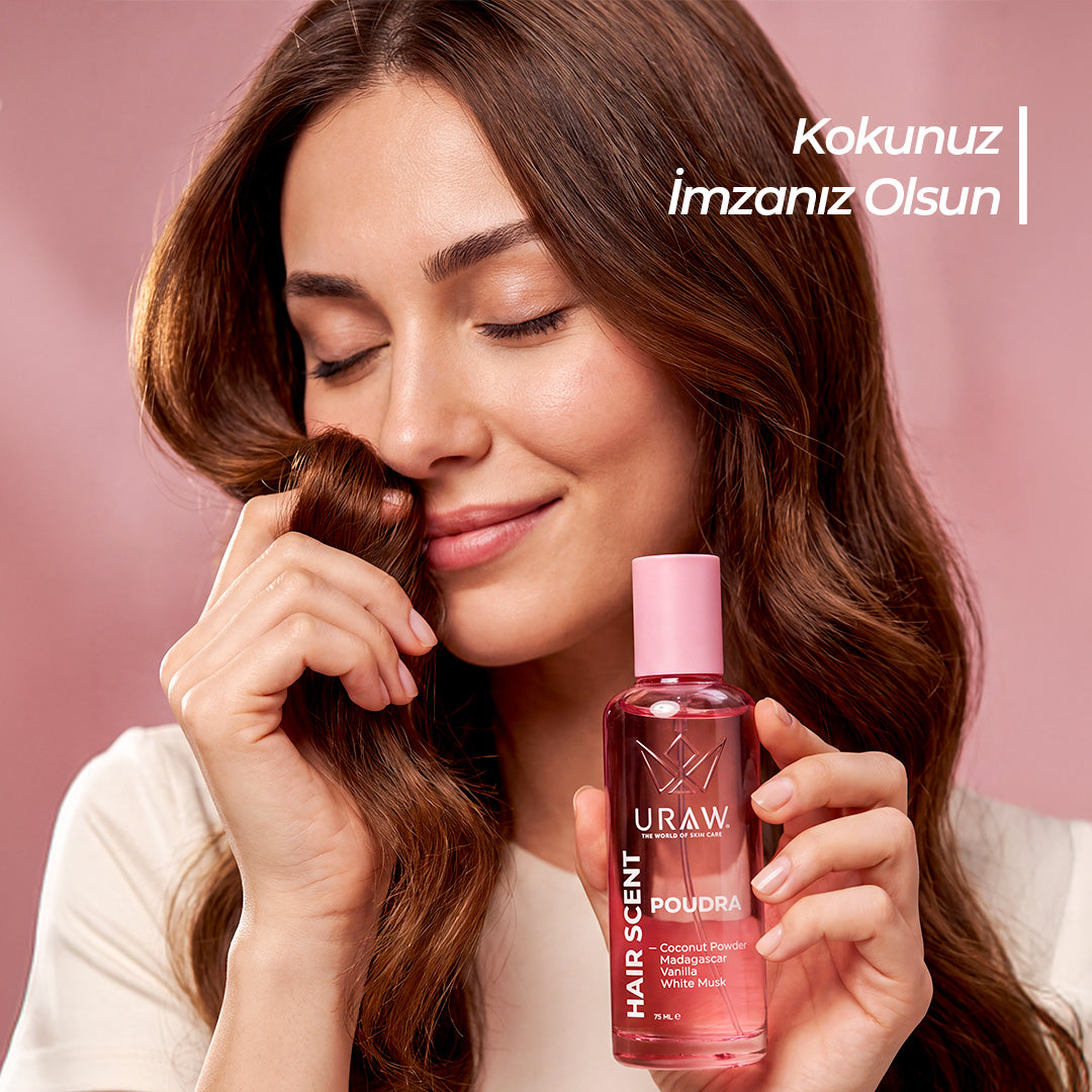 Poudra Hair Scent | Saç Bakım Parfümü | Hindistan Cevizi, Madagaskar Vanilyası ve Beyaz Misk Notalı Saç Parfümü 75 ML