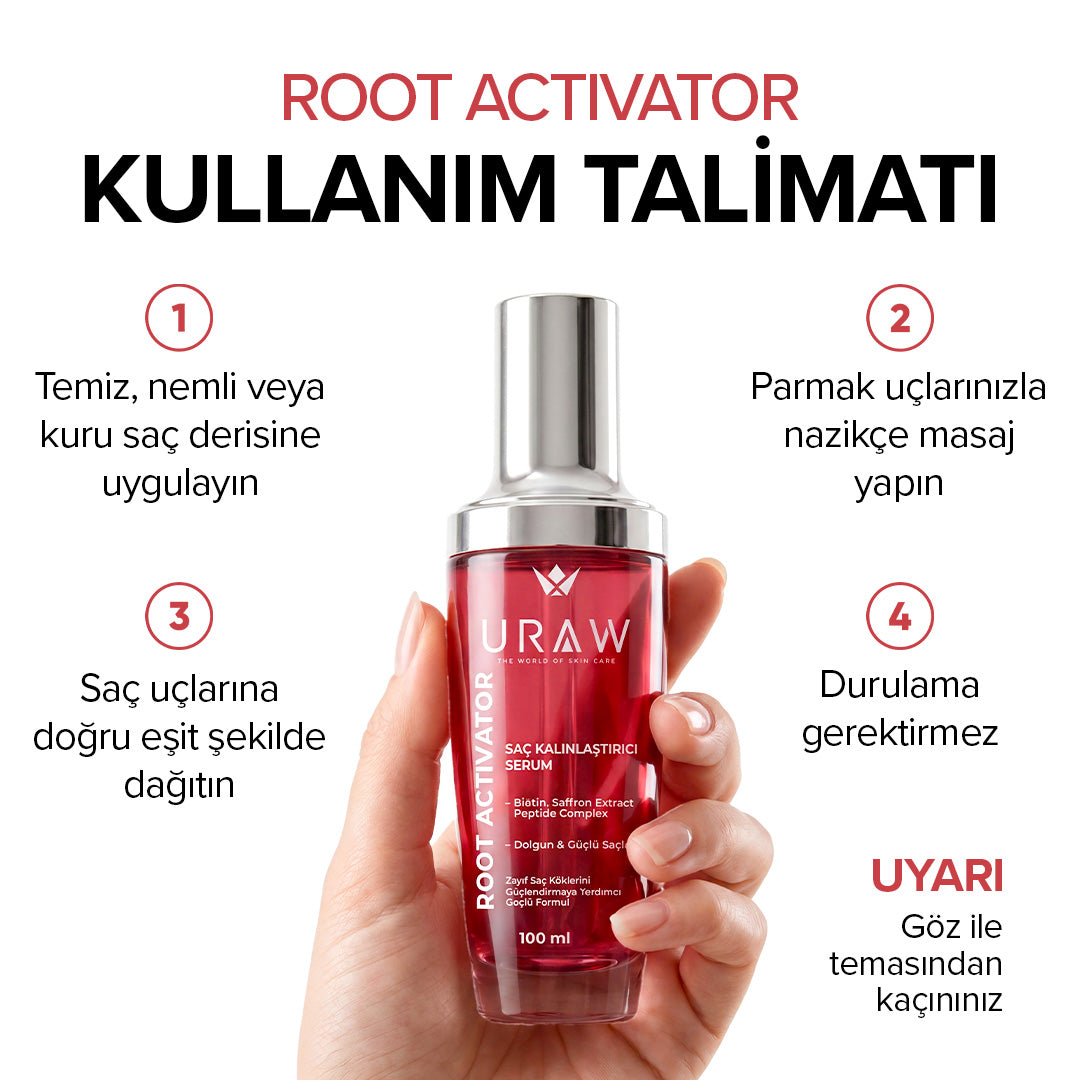 Saç Kalınlaştırıcı Serum | Root Activator 100 ML| Saç Köklerini Güçlendirmeye Yardımcı Form
