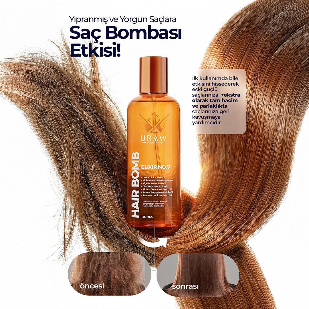 Hair Bomb - Yeniden Yapılandırıcı ve Besleyici Saç Bakım Yağı