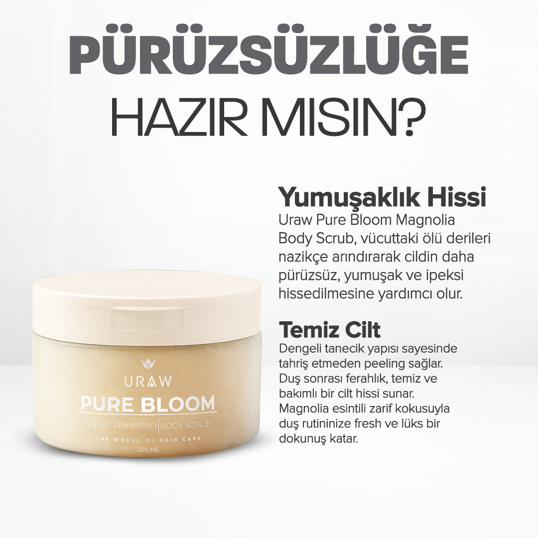 Uraw Pure Bloom Magnolia – Arındırıcı Body Scrub